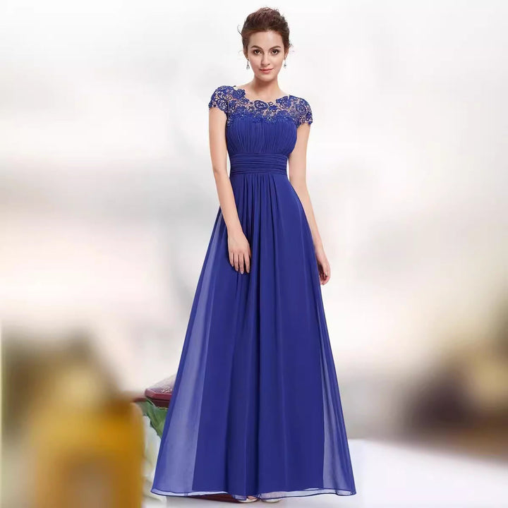 Damen Elegantes Maxikleid mit Spitzenoberteil und fließendem Rock Drune