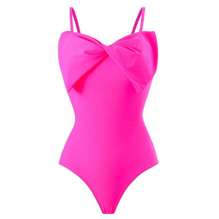 Damen Einteiler Badeanzug mit stylischem Wickelrock und glamourösem Schleifendetail Drune