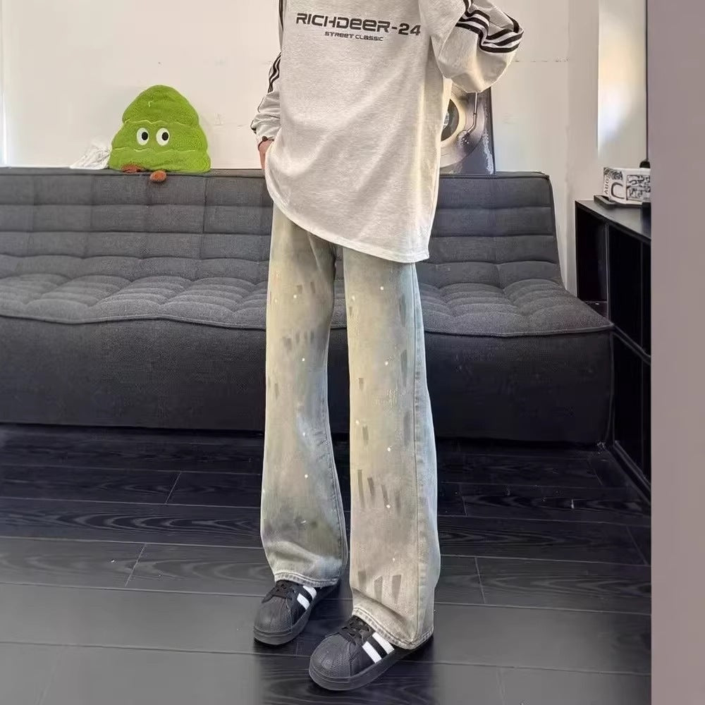Damen Weit geschnittene Streetwear Jeans Drune