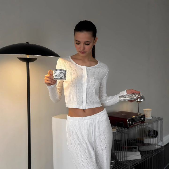 Damen gemütlicher Lounge-Anzug mit elegantem Streifen-Design und weitem Schnitt Drune