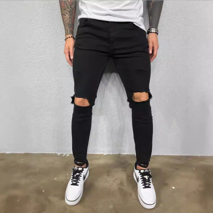 Herren Slim Fit Jeans mit modischen Rissen Drune