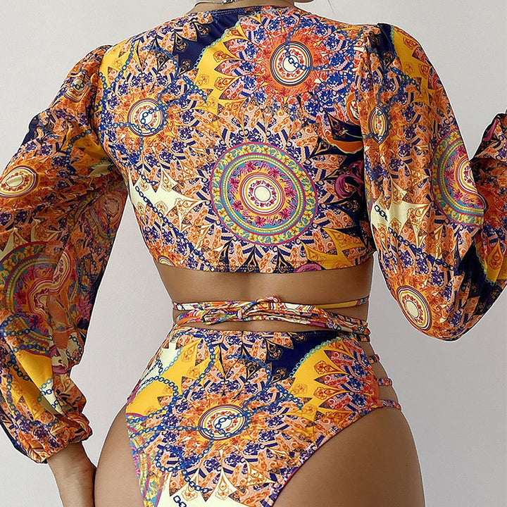 Damen Bikini-Set mit langärmligem Oberteil und raffinierten Cut-Outs Drune