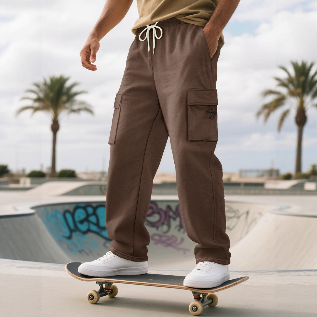 Herren Sportliche Cargo-Hose mit praktischen Taschen und elastischem Bund Drune