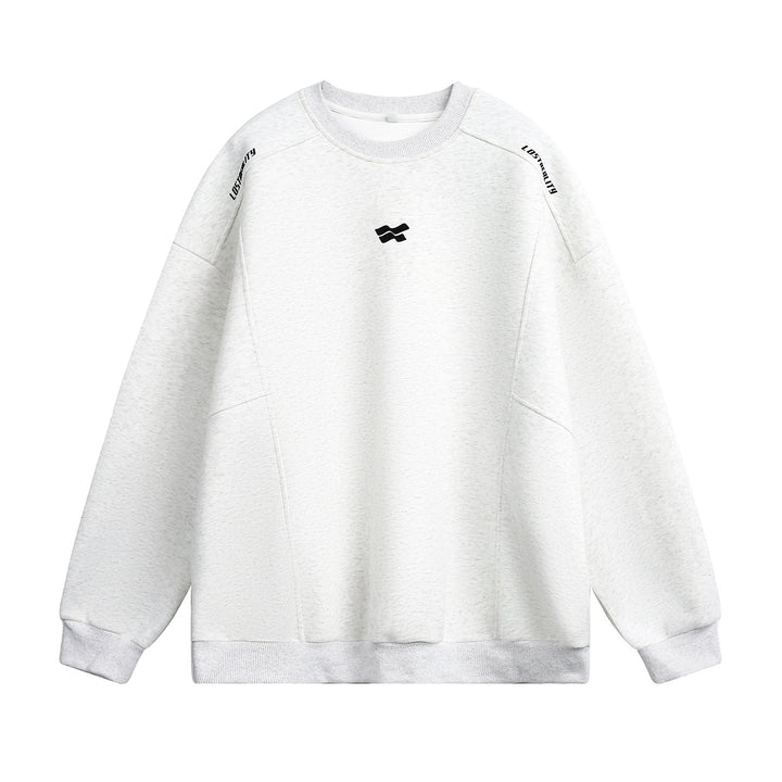 Unisex Oversize Sweatshirt mit Drop-Shoulder, Logo-Applikation und seitlichen Eingrifftaschen Drune