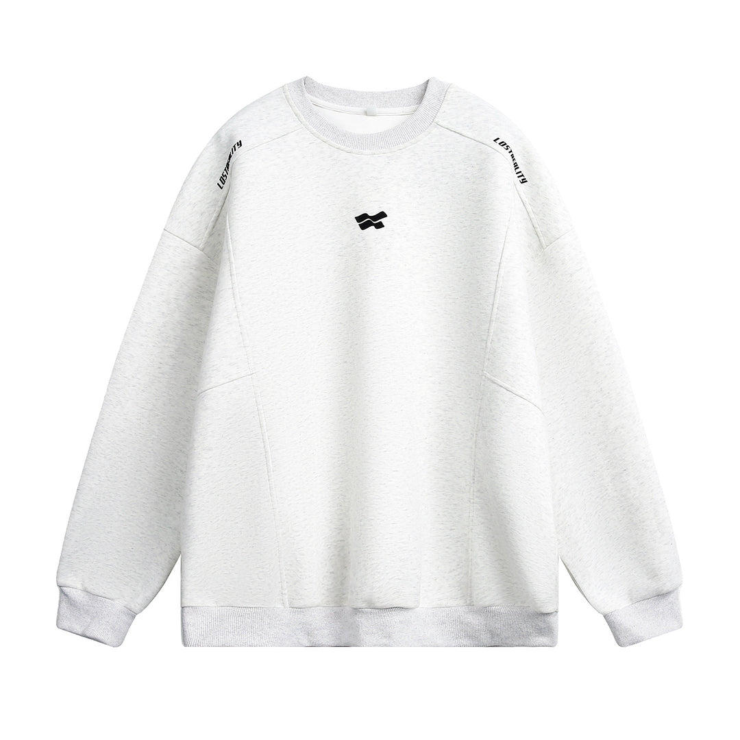 Unisex Oversize Sweatshirt mit Rundhalsausschnitt, Schulter-Branding und eingesetzten Seitentaschen Drune