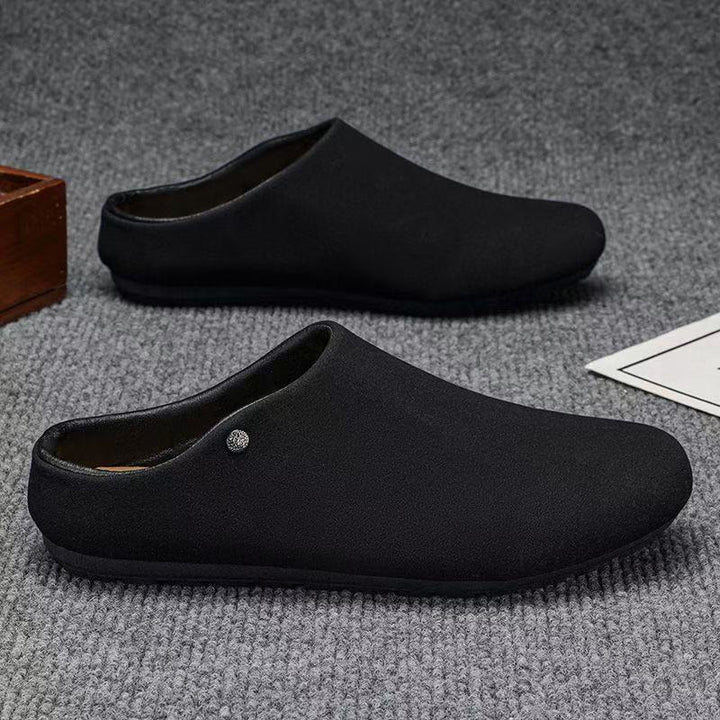 Herren Gefütterte Microfaser-Hausschuhe-Mules mit rutschfester Gummisohle Drune