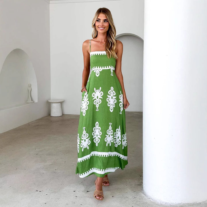 Damen Sommerkleid mit eleganter Stickerei Drune