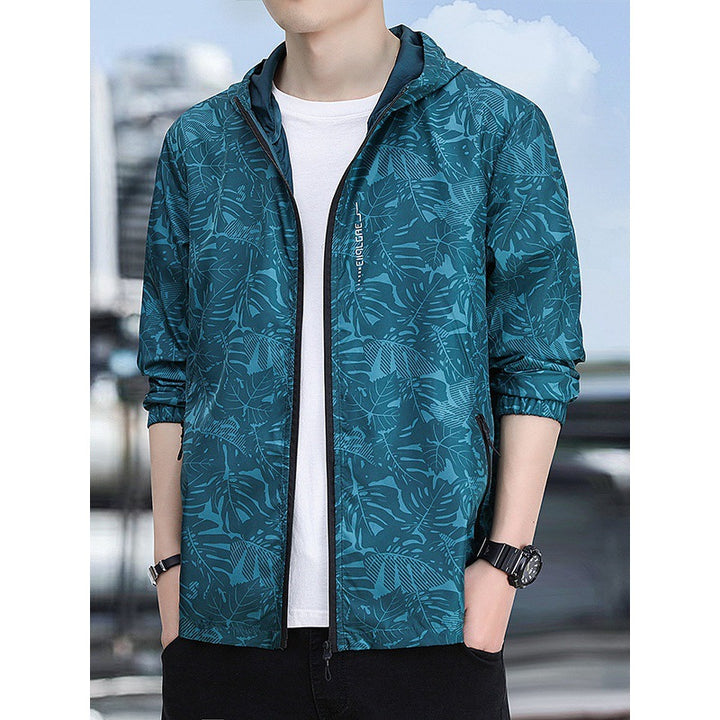 Herren Leichte Sportjacke mit modischem Blumendruck Drune