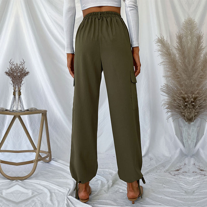 Damen Hohe Taillierte Cargo-Hose Drune