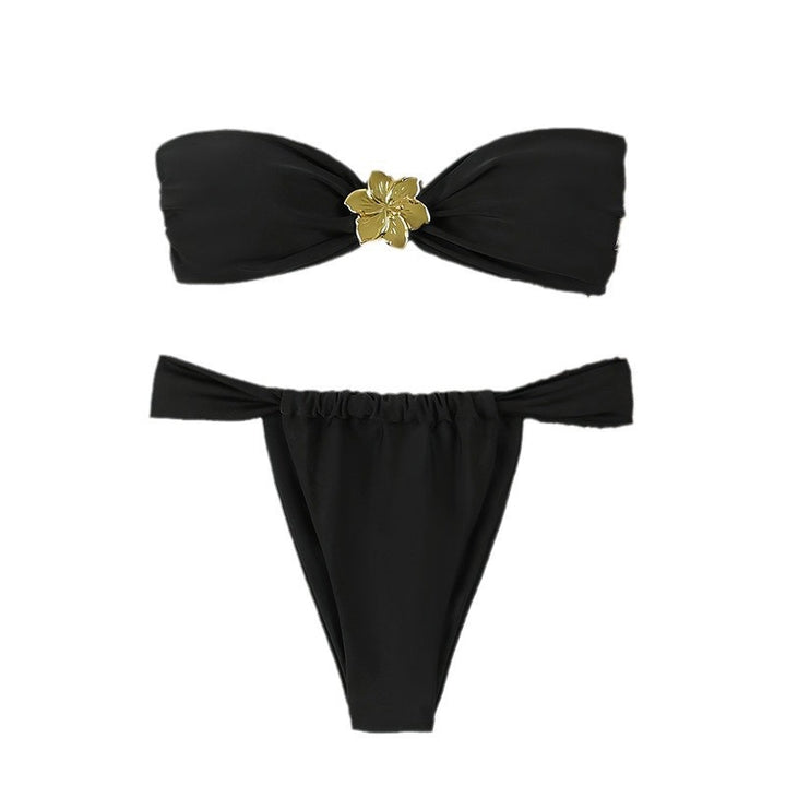 Damen Bandeau-Bikini mit glitzerndem Schmuckdetail Drune