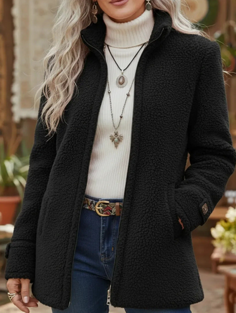 Damen Kuschelige Fleecejacke