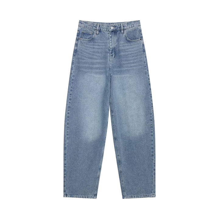Damen Hochtaillierte kurzgeschnittene Jeans mit weitem Bein aus Denim Drune