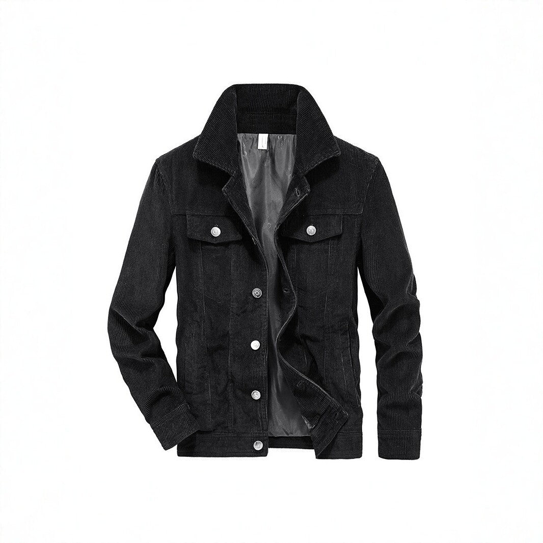 Herren Cordjacke aus Feincord mit Hemdkragen, Brustklappen und gesteppter Innenfütterung Drune