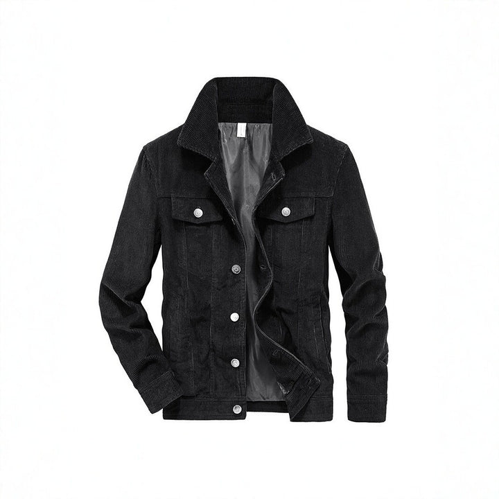 Herren Cordjacke aus Feincord mit Hemdkragen, Brustklappen und gesteppter Innenfütterung Drune