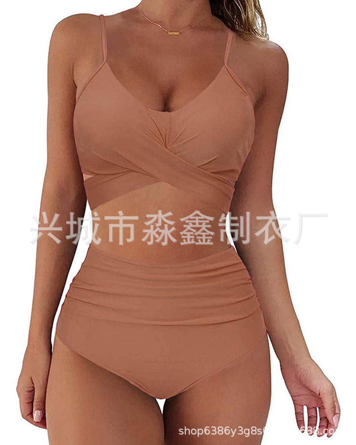 Damen Crop-Top Bikini-Set mit geflochtenem Design Drune