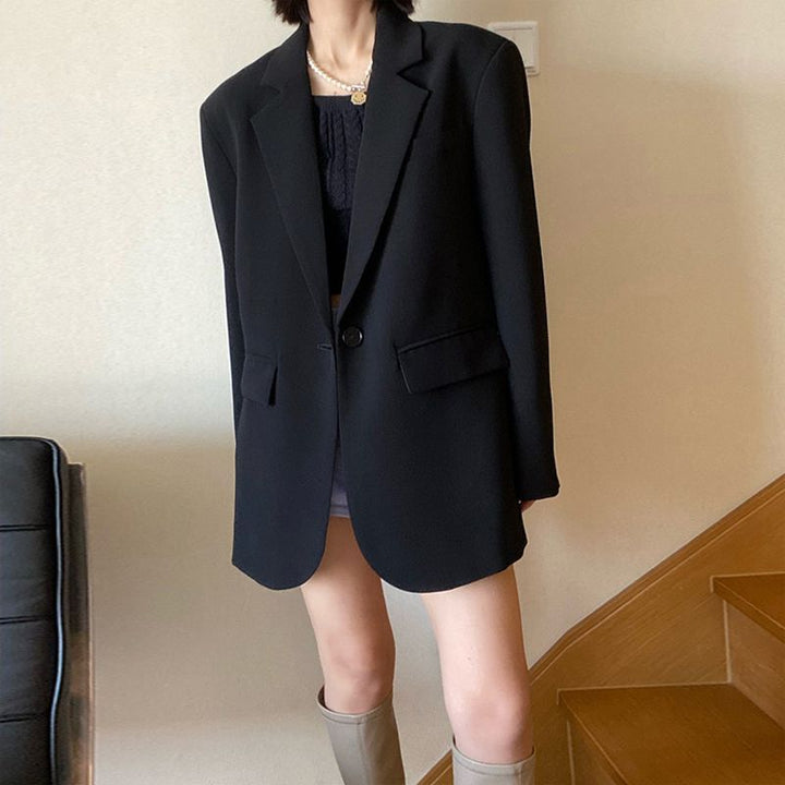 Damen Oversized Blazer aus hochwertigem Material mit Taschen Drune