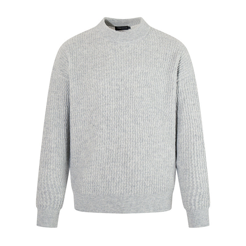 Herren Feinstrick-Pullover mit Strukturstrick und schmalem Stehkragen Drune
