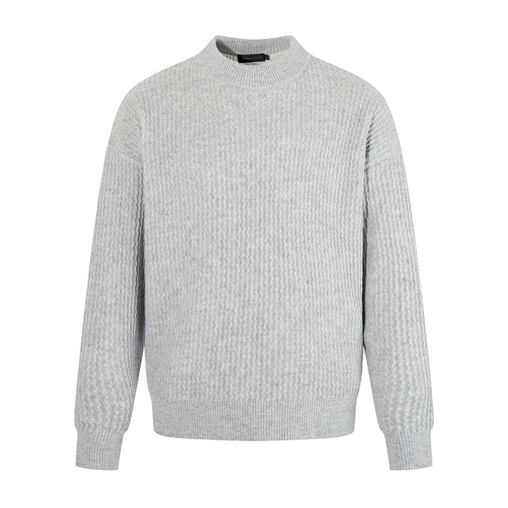 Herren Feinstrick-Pullover mit Strukturstrick und schmalem Stehkragen Drune