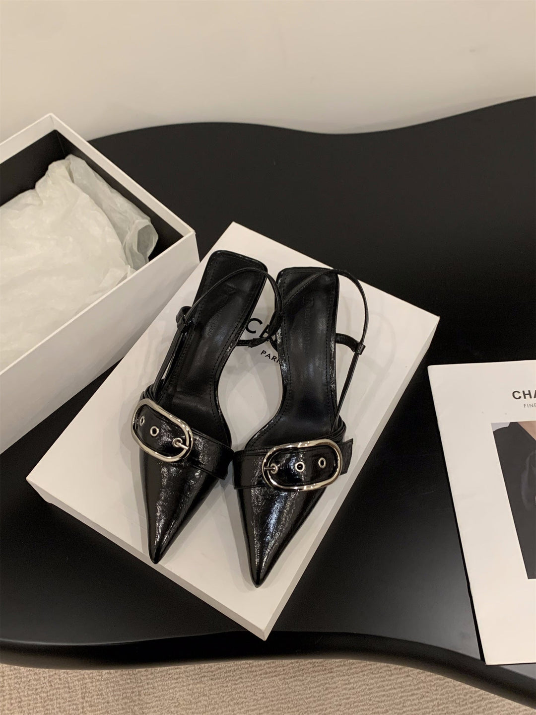 Damen Slingback-Pumps mit modischer Schnalle Drune