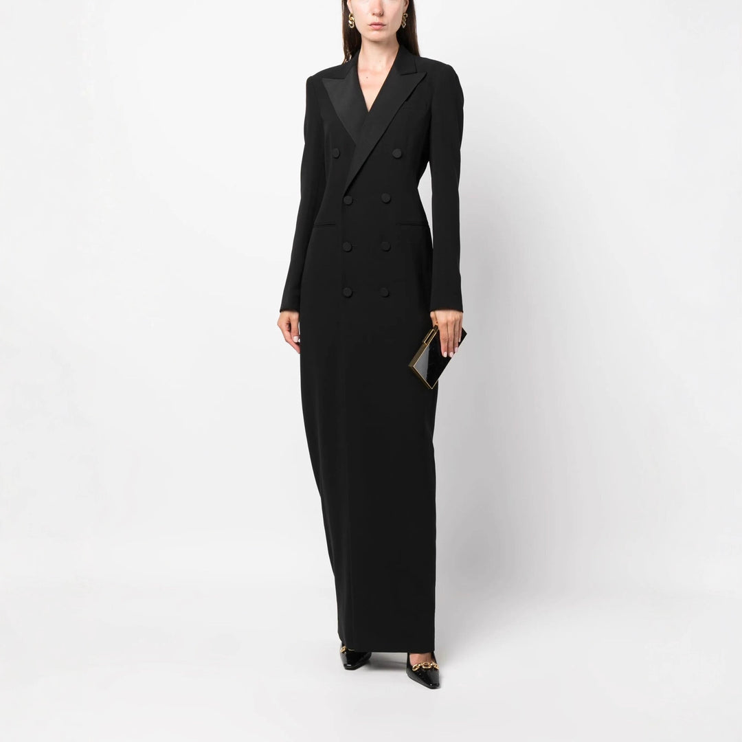 Damen Doppelreihiges Blazerkleid mit Satinrevers Drune