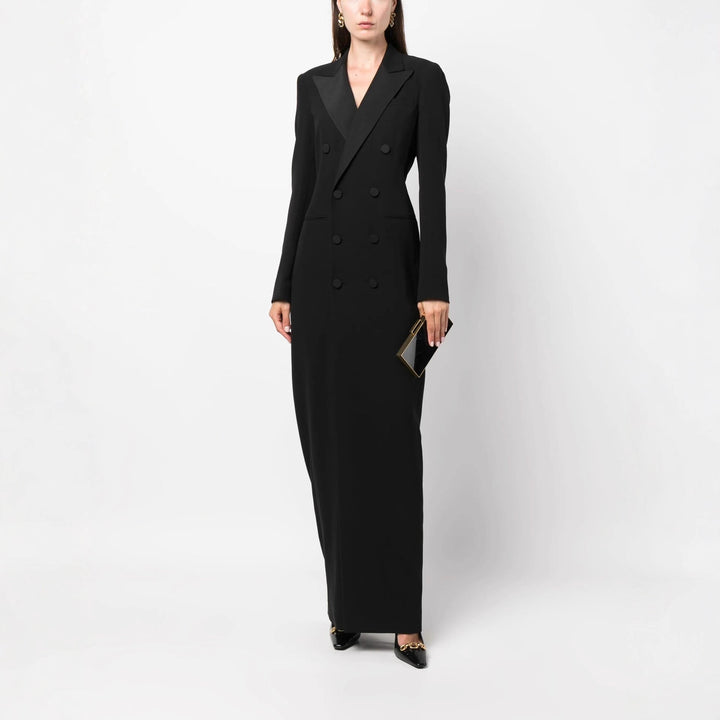 Damen Doppelreihiges Blazerkleid mit Satinrevers Drune
