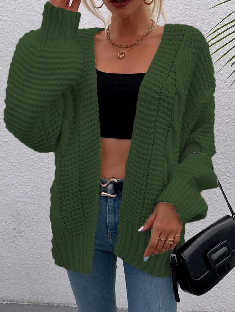 Damen Grobstrick Cardigan mit lässiger Silhouette und großen Taschen Drune