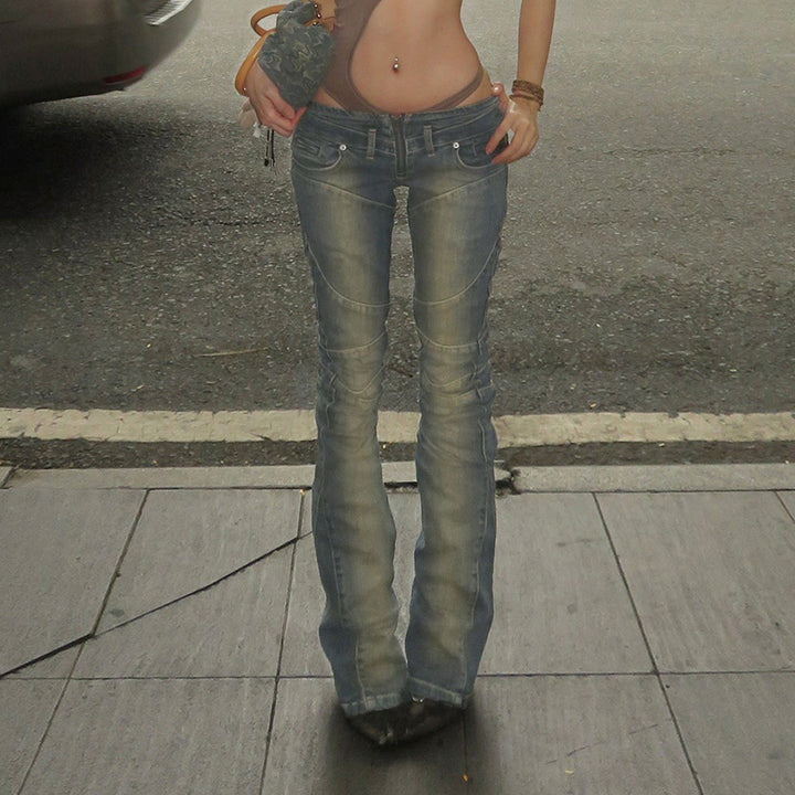 Damen Bootcut Jeans mit modischem Schnitt und stylishen Distressed-Details Drune