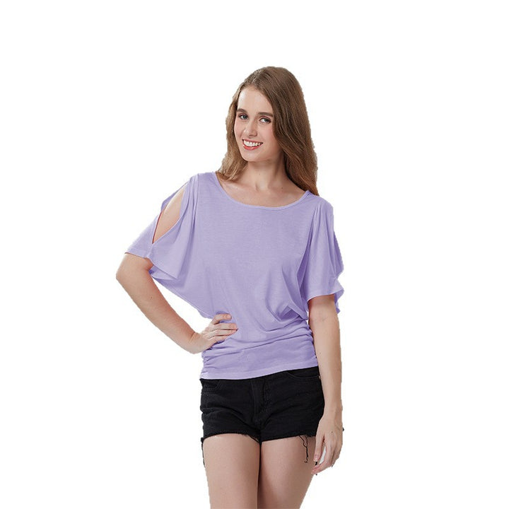 Damen lässiges Oversized-T-Shirt mit raffinierten Rüschendetails Drune