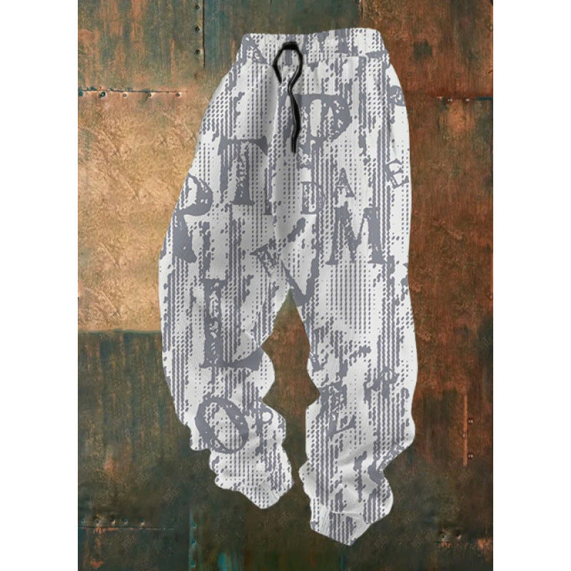 Damen Bequeme Freizeithose mit kreativem Druck Drune