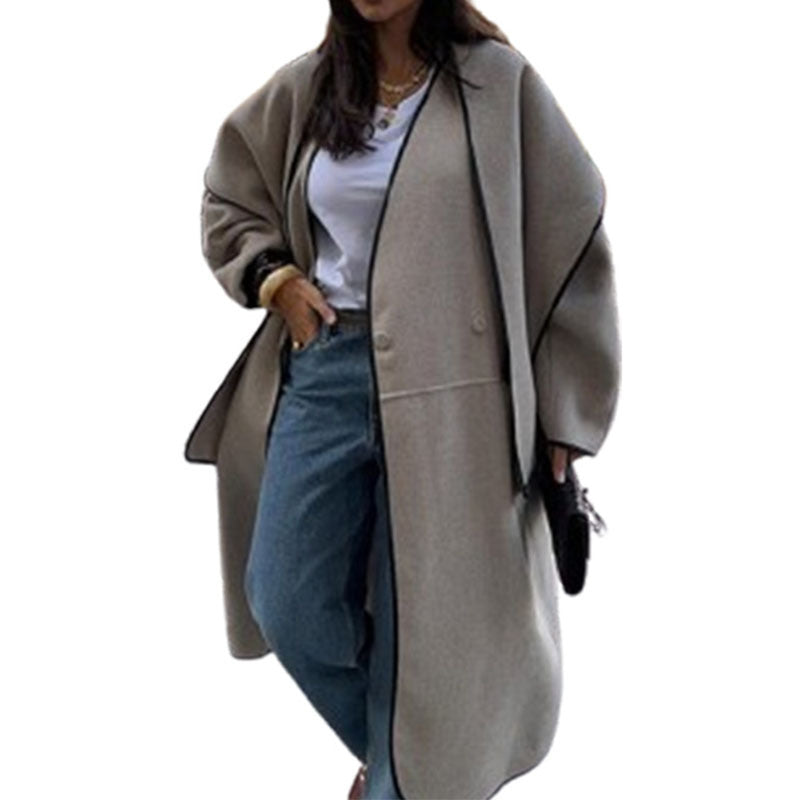 Damen Oversized Wool-Cape mit modischen Akzenten Drune