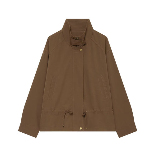 Damen Übergangsjacke mit Stehkragen, Tunnelzug und Utility-Taschen Drune