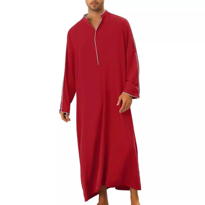 Herren hochentwickelter Kaftan mit sportlichem Stehkragen und eleganten Kontrastdetails Drune