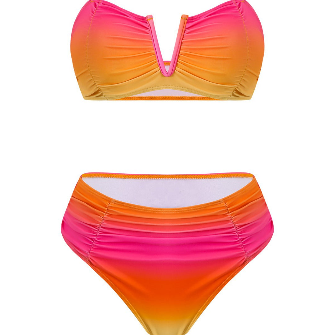 Damen Bandeau-Bikini mit langem Wickelrock Drune