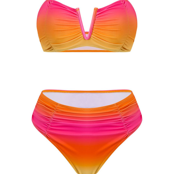 Damen Bandeau-Bikini mit langem Wickelrock Drune