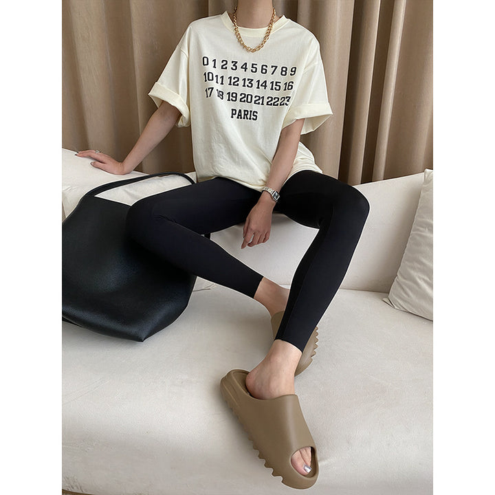 Damen lässiges T-Shirt mit modischem Aufdruck und komfortablem Rundhalsausschnitt Drune