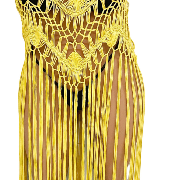 Damen Strandponcho mit Fransen Drune