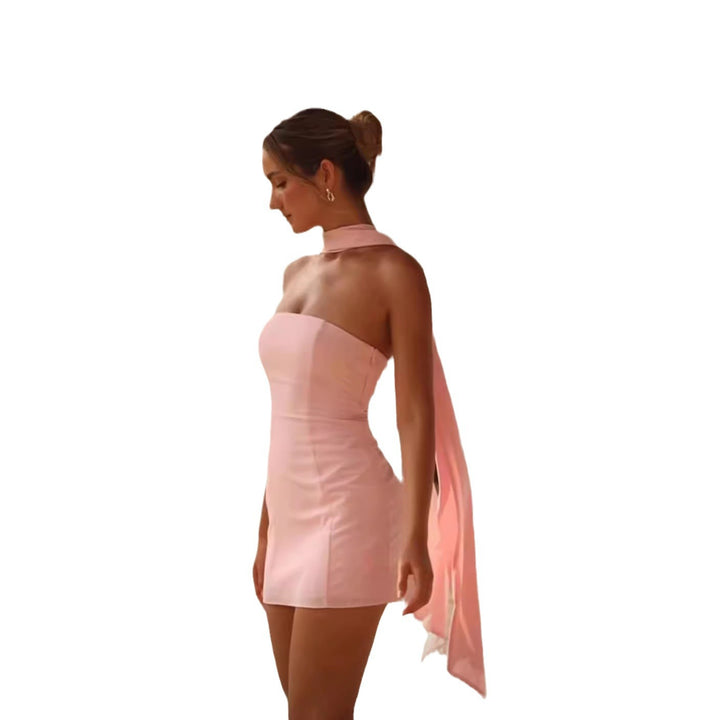 Damen Elegantes Minikleid mit raffiniertem Halterdesign und fließendem Stoff Drune