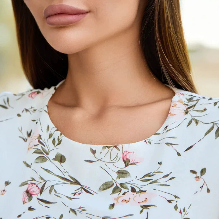 Damen Midi-Kleid mit floralem Design und fließendem Schnitt Drune