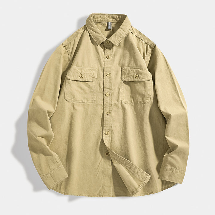 Herren Overshirt aus Baumwoll‑Twill mit Pattentaschen und Relaxed‑Fit Drune