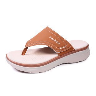Damen Zehensteg-Sandalen mit gepolstertem Keilfußbett und profilierter Komfortsohle Drune