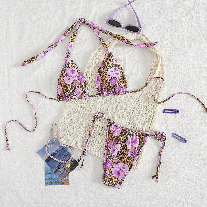 Damen Triangel-Bikini-Set mit raffiniertem Häkeloberteil Drune