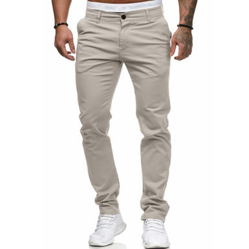 Herren Slim-Fit Chinohosen mit elastischem Bund und praktischen Taschen Drune