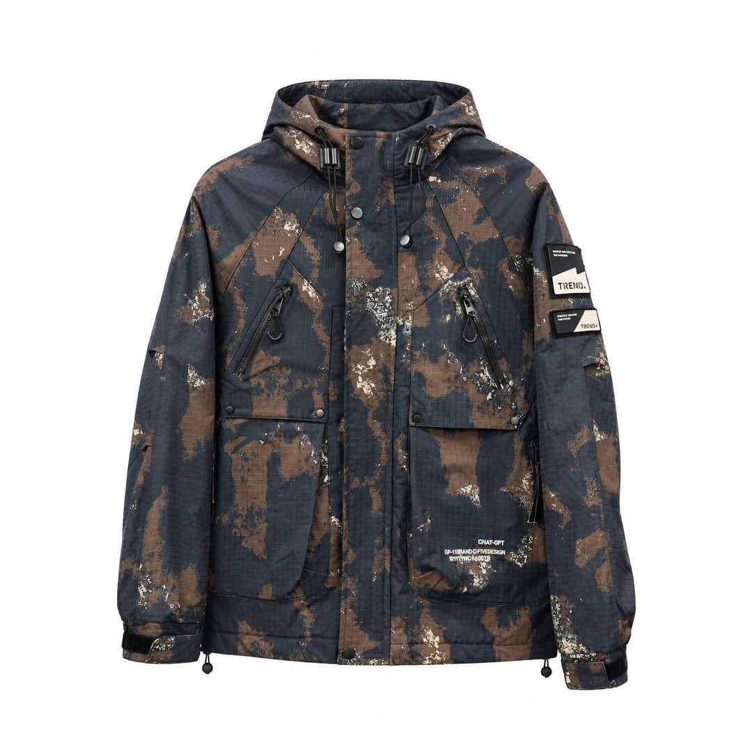 Herren Technischer Camouflage-Parka mit Kapuze und Ripstop-Außenmaterial Drune