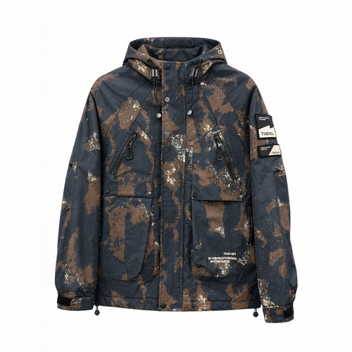 Herren Technischer Camouflage-Parka mit Kapuze und Ripstop-Außenmaterial Drune