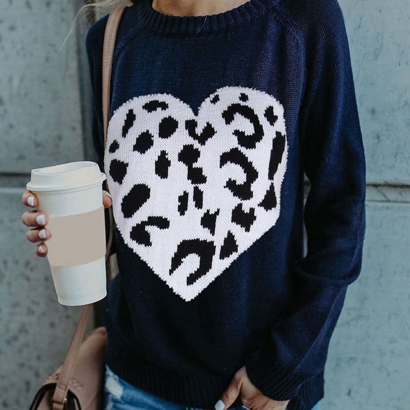 Damen Pullover mit Herz-Muster Drune