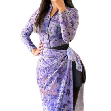 Damen Elegantes Maxikleid mit floralen Details Drune