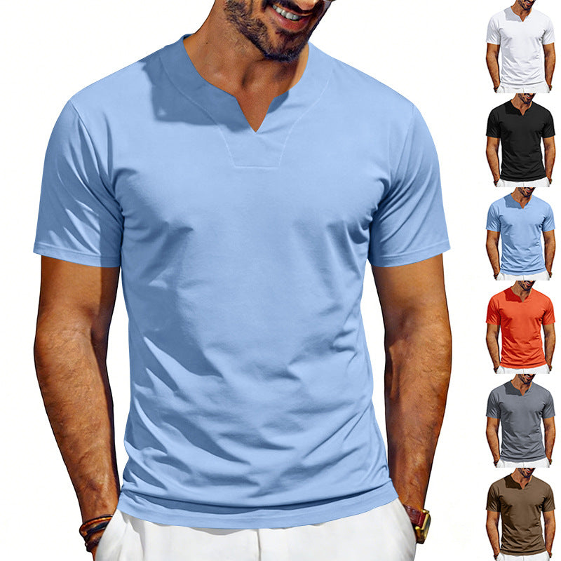 Herren nan V-Ausschnitt-Sportshirt mit ergonomischen Formnähten und elastischem Jersey Drune