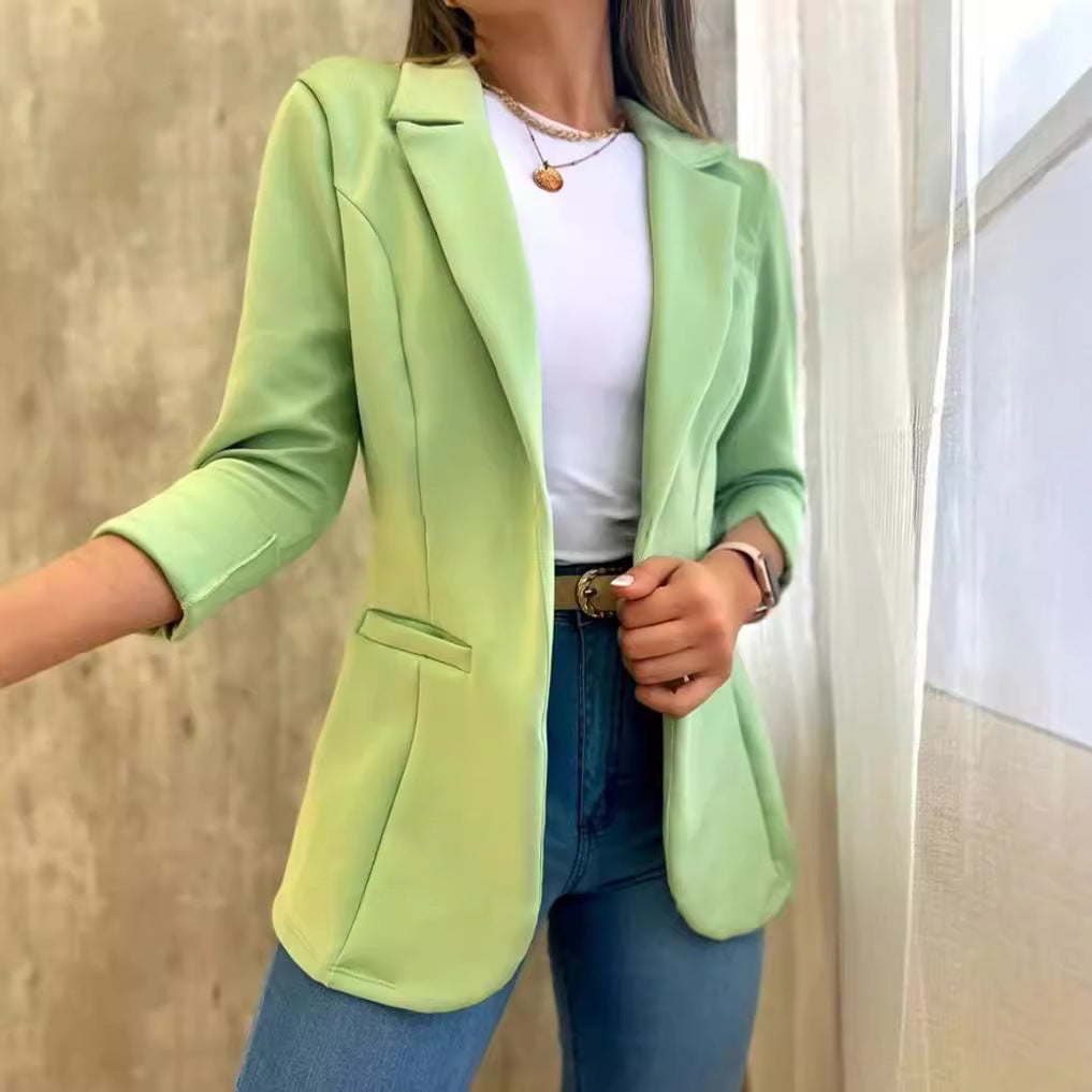 Damen eleganter, taillierter Blazer mit strukturiertem Stoff Drune