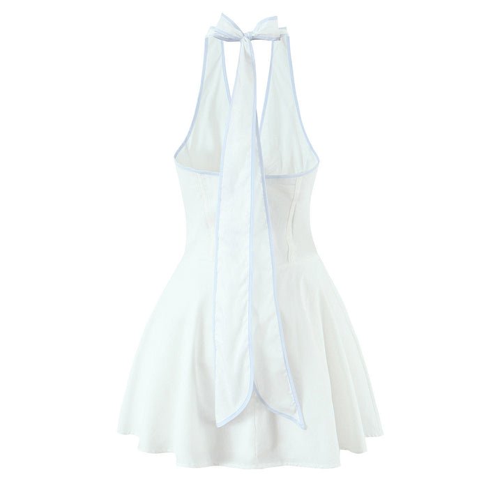 Damen kurzes Halterneck Kleid Drune