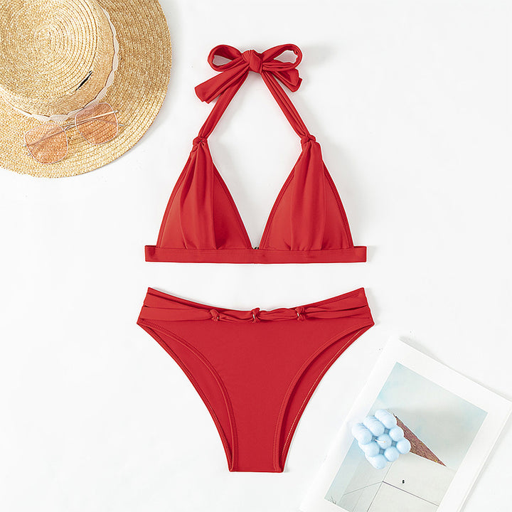 Damen Triangel-Bikini mit raffinierten Knotendetails Drune